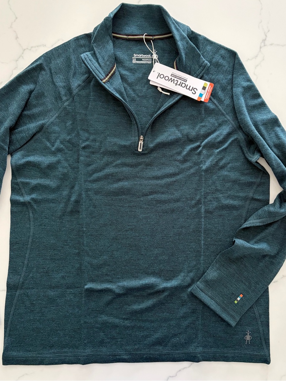 SmartWool 1X Classic Thermal Base Layer Top Merino Wool Zip Neck Long Sl. NWT
